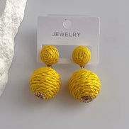 Ball Rafia Earrings