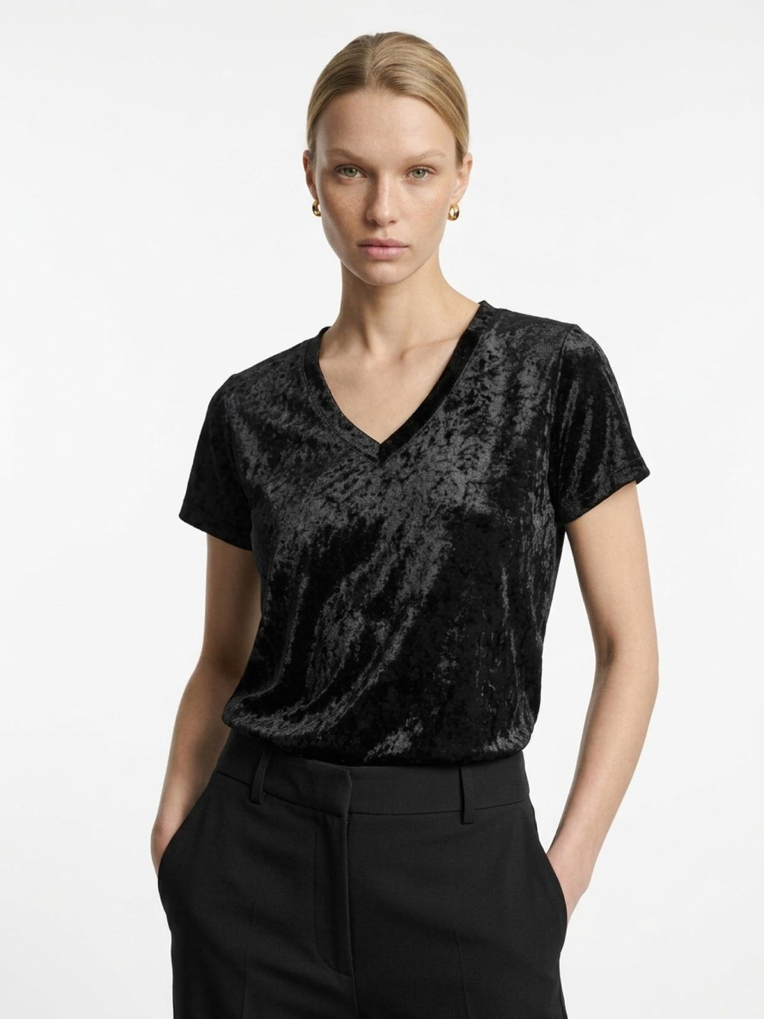 Metallic V-Neck T-shirt