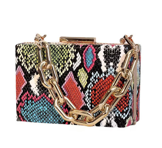 Snake Pattern Handbag & Clutch