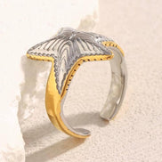 Gold and Silver Starfish Ring