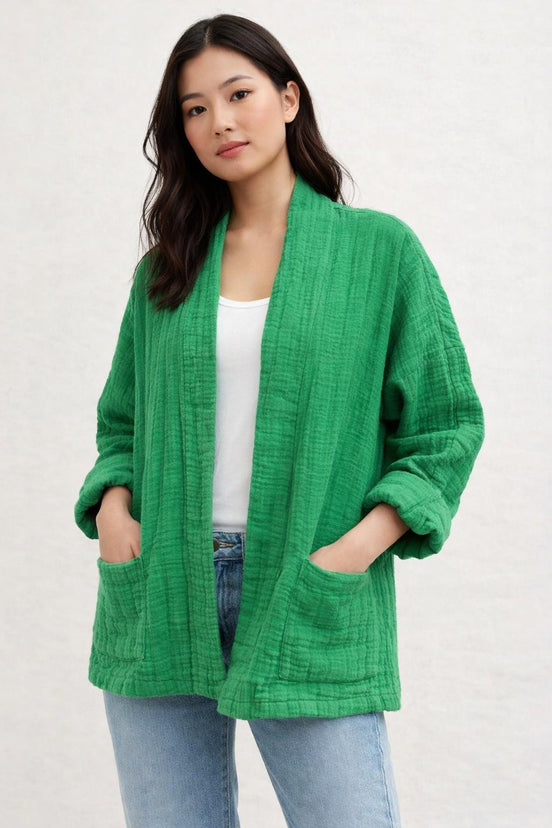 Quilted Jacket in Cotton Gauze
