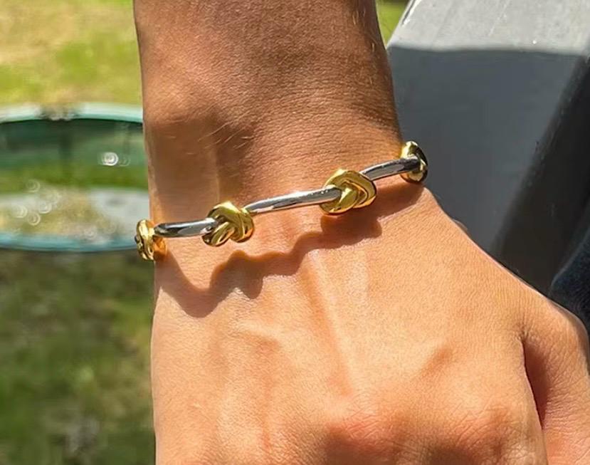 Gold & Silver Knot Bangle
