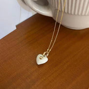 Enamel Heart Pendant Chain