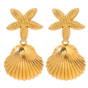 Starfish Shell Gold eEarrings