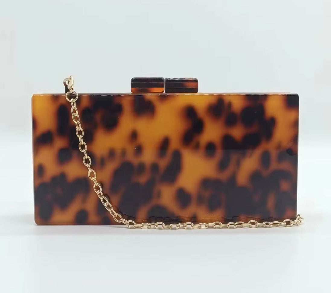 Tortoiseshell Acrylic Clutch
