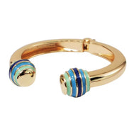Gold and Enamel Ball Bangle