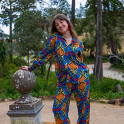 Blue Ikat Pijama Set