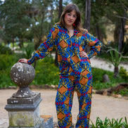 Blue Ikat Pijama Set