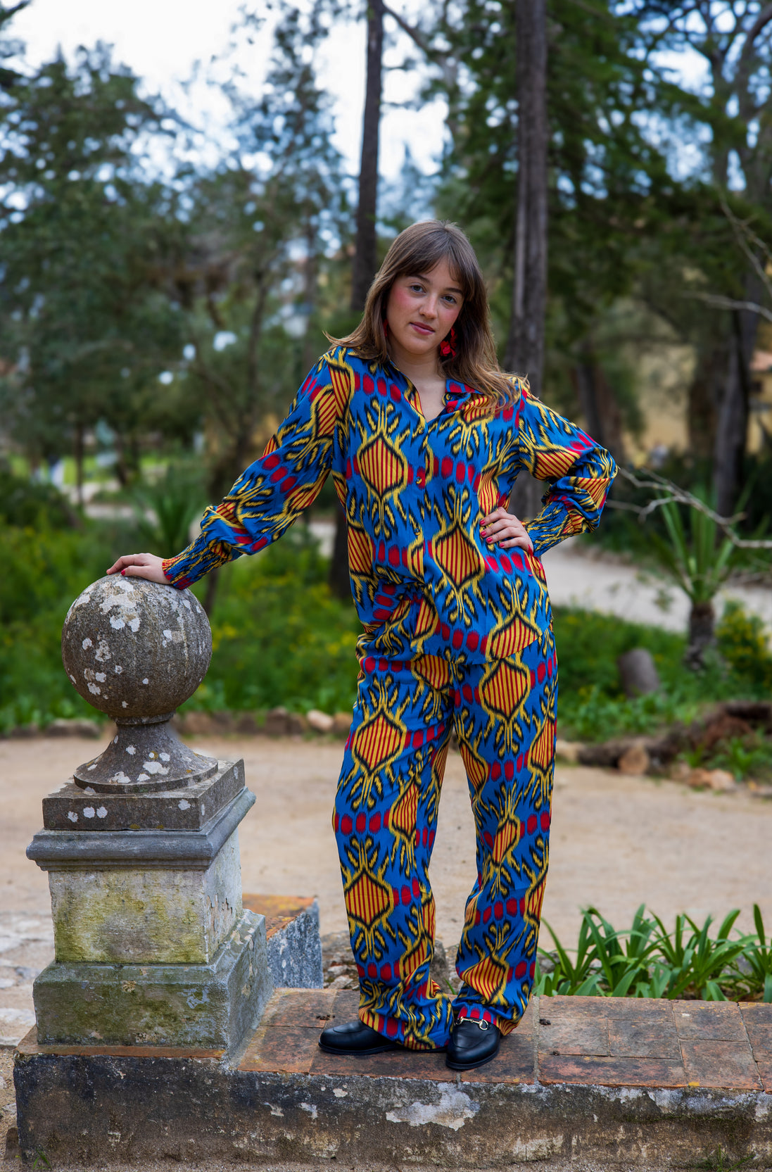 Blue Ikat Pijama Set