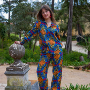 Blue Ikat Pijama Set