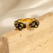 Black Panther Enamel Ring