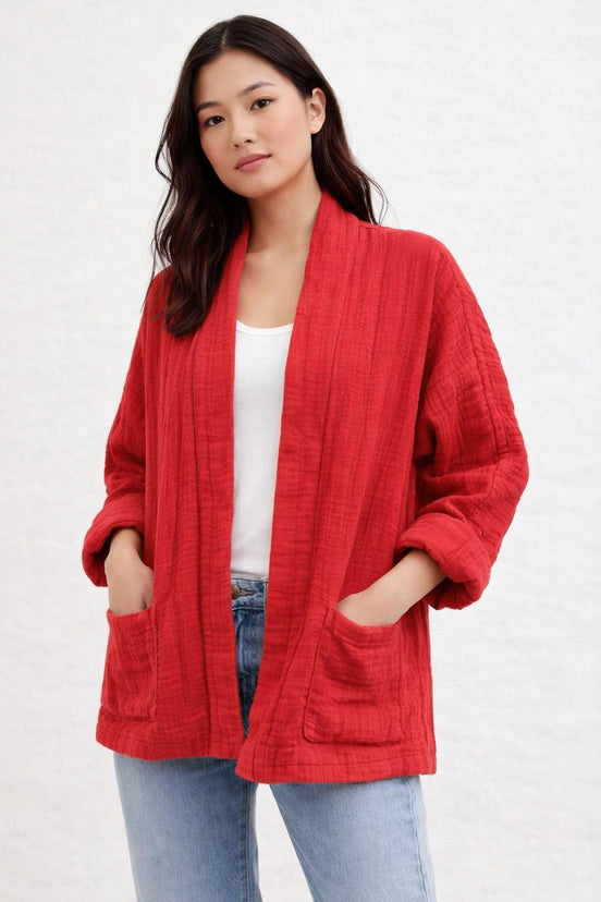 Quilted Jacket in Cotton Gauze