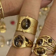 Gold Ring Brown Stone