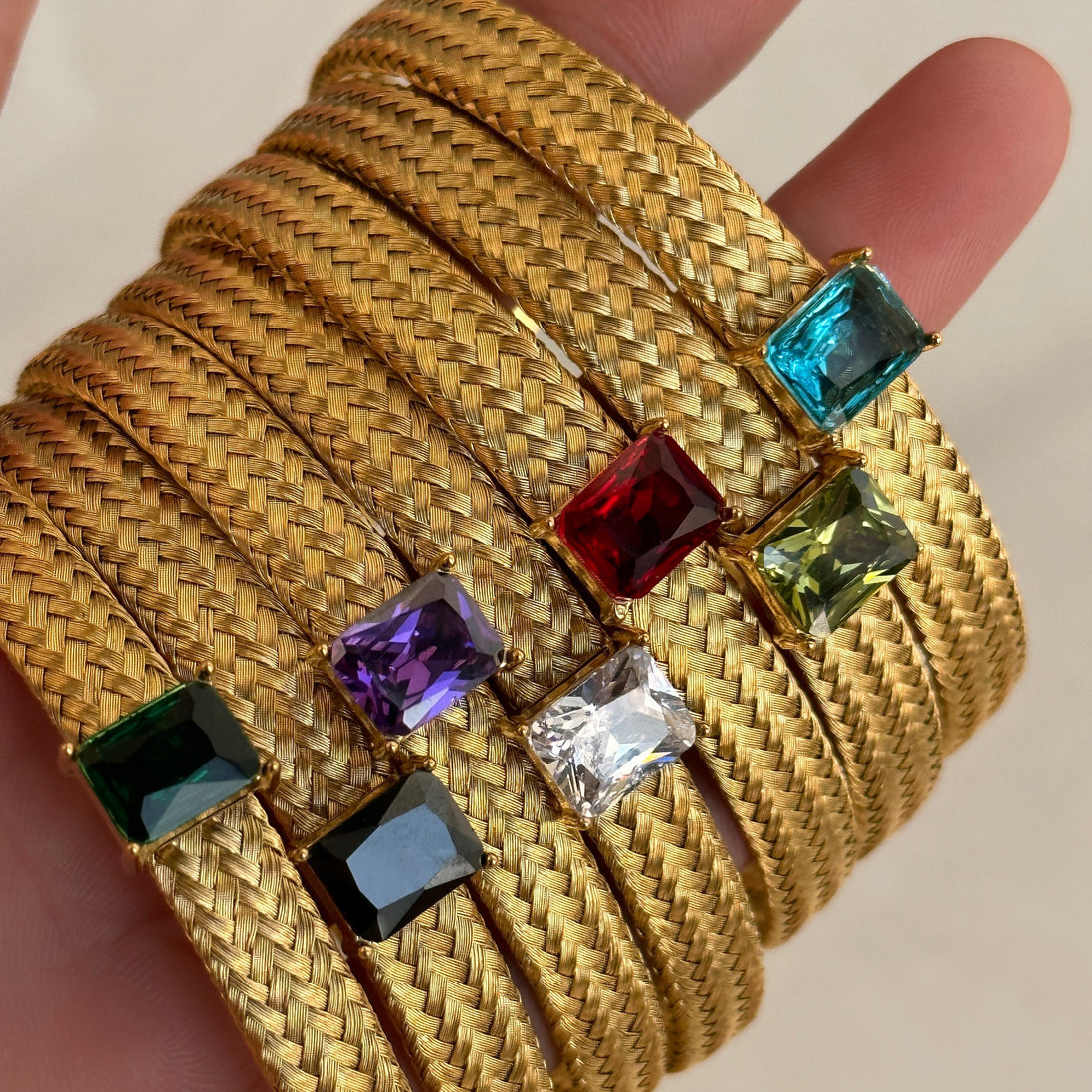 Gold Bangle Colour Cristal