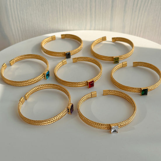 Gold Bangle Colour Cristal