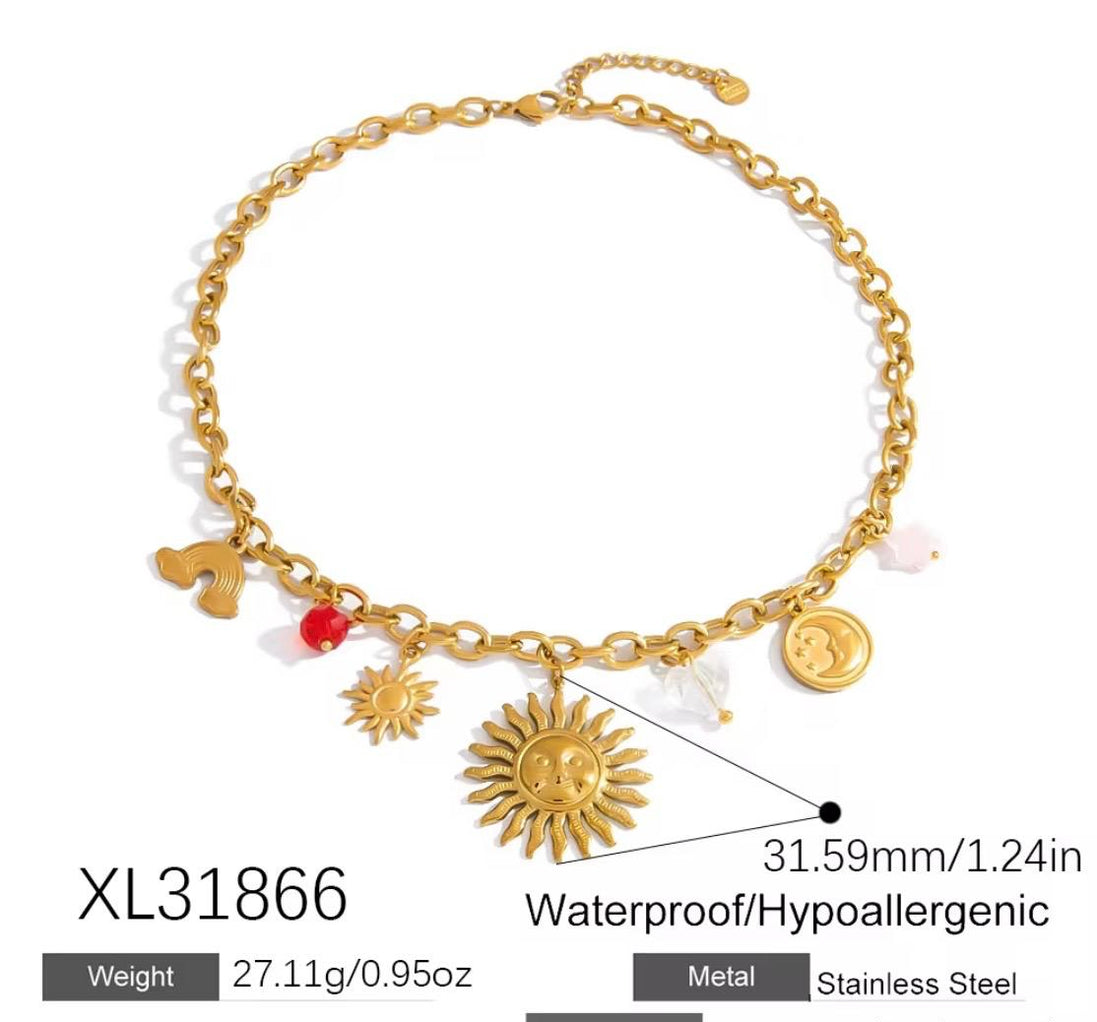 Sun Face Necklace