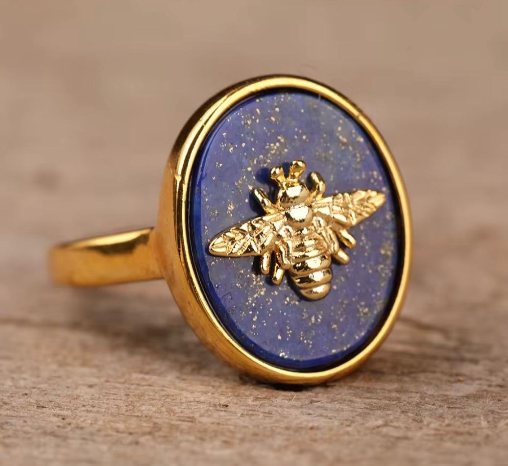 Natural Stone Bee Ring