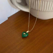 Enamel Heart Pendant Chain