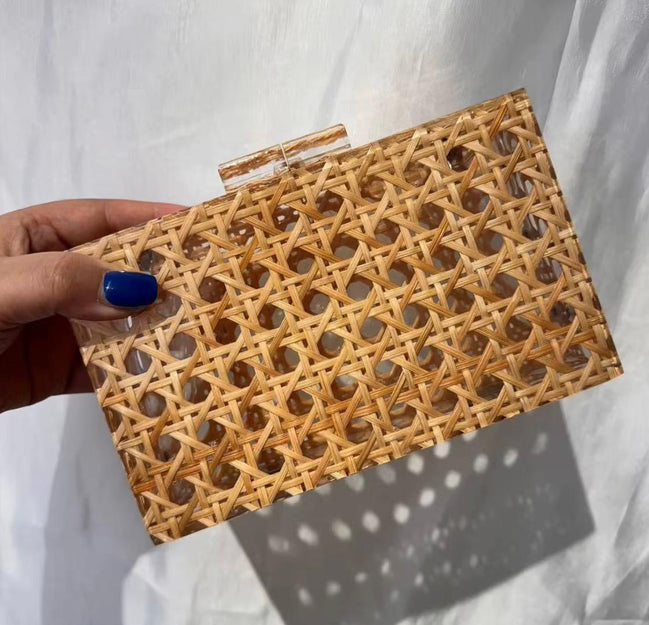 Straw Acrylic Clutch