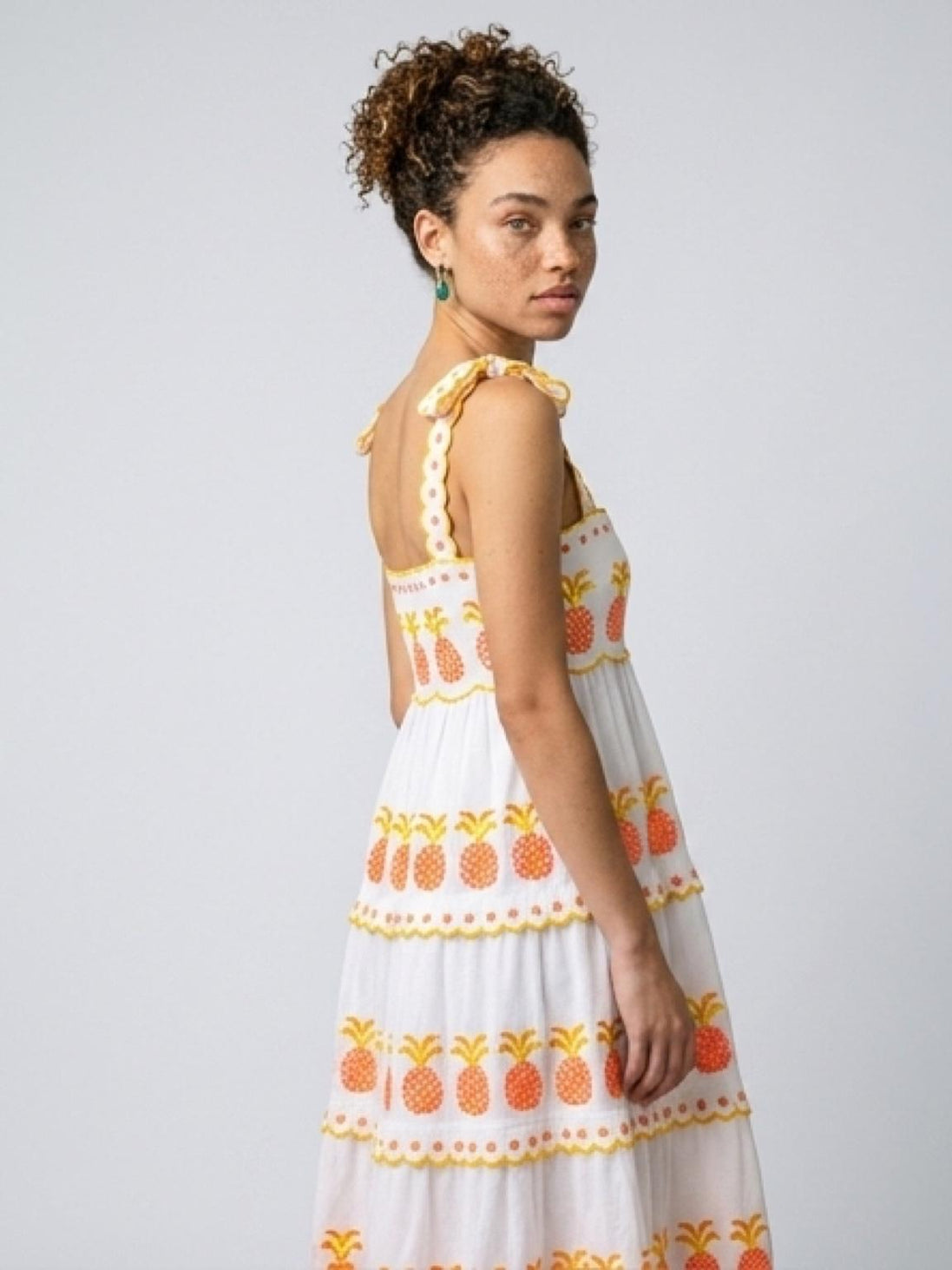 Pineapple Embroidery Dress