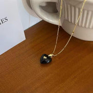 Enamel Heart Pendant Chain