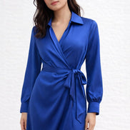 Satin Wrap Dress