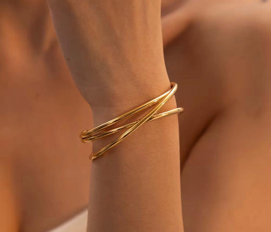 Gold Multi Bands Bangle