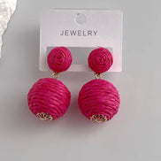 Ball Rafia Earrings