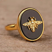 Natural Stone Bee Ring