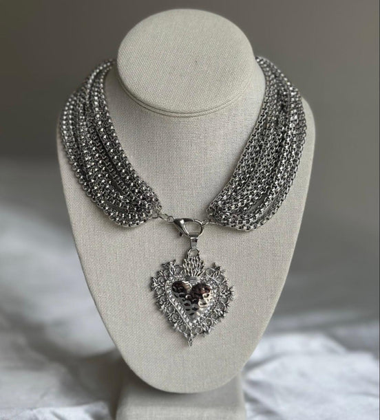Heart & Multiple Chain Necklace