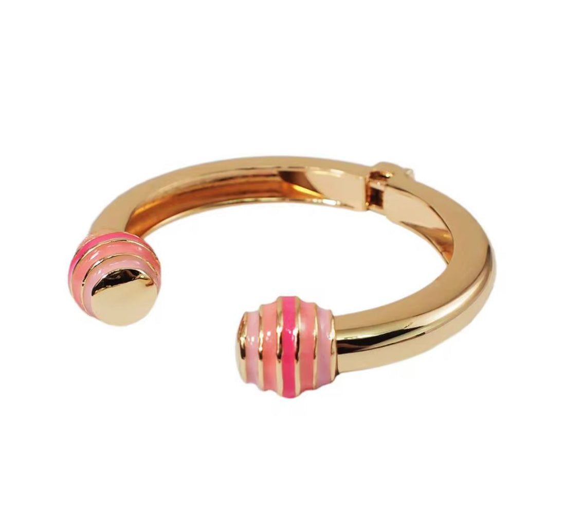 Gold and Enamel Ball Bangle