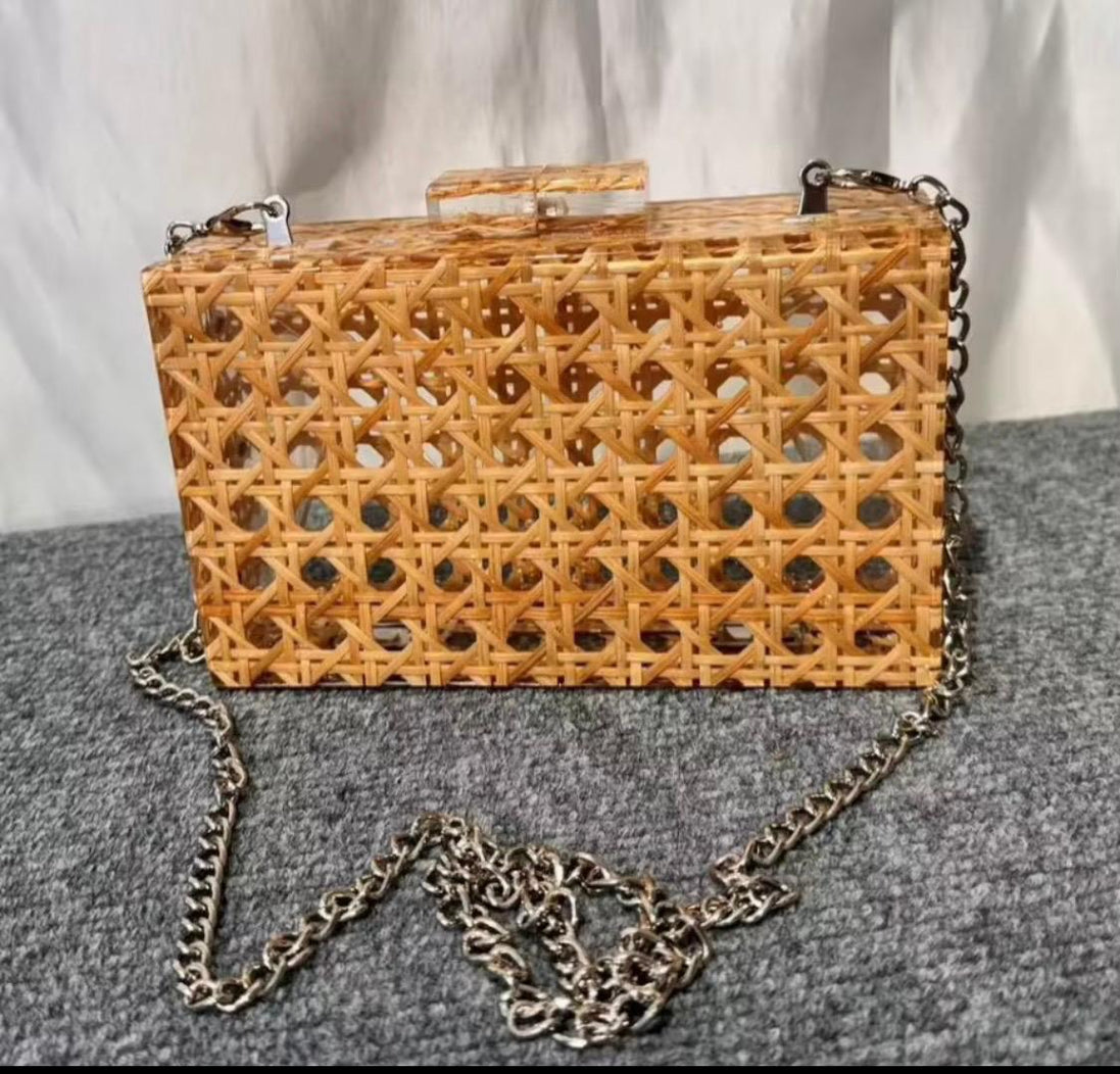 Straw Acrylic Clutch