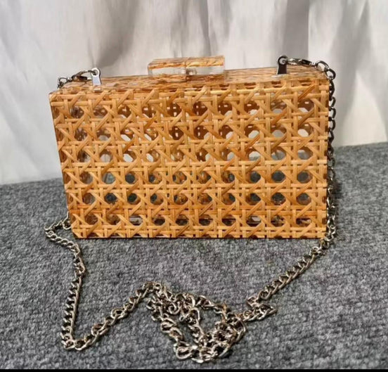 Straw Acrylic Clutch