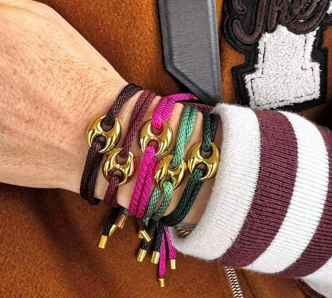 Rope String bracelet with Gold Nose