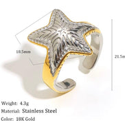Gold and Silver Starfish Ring