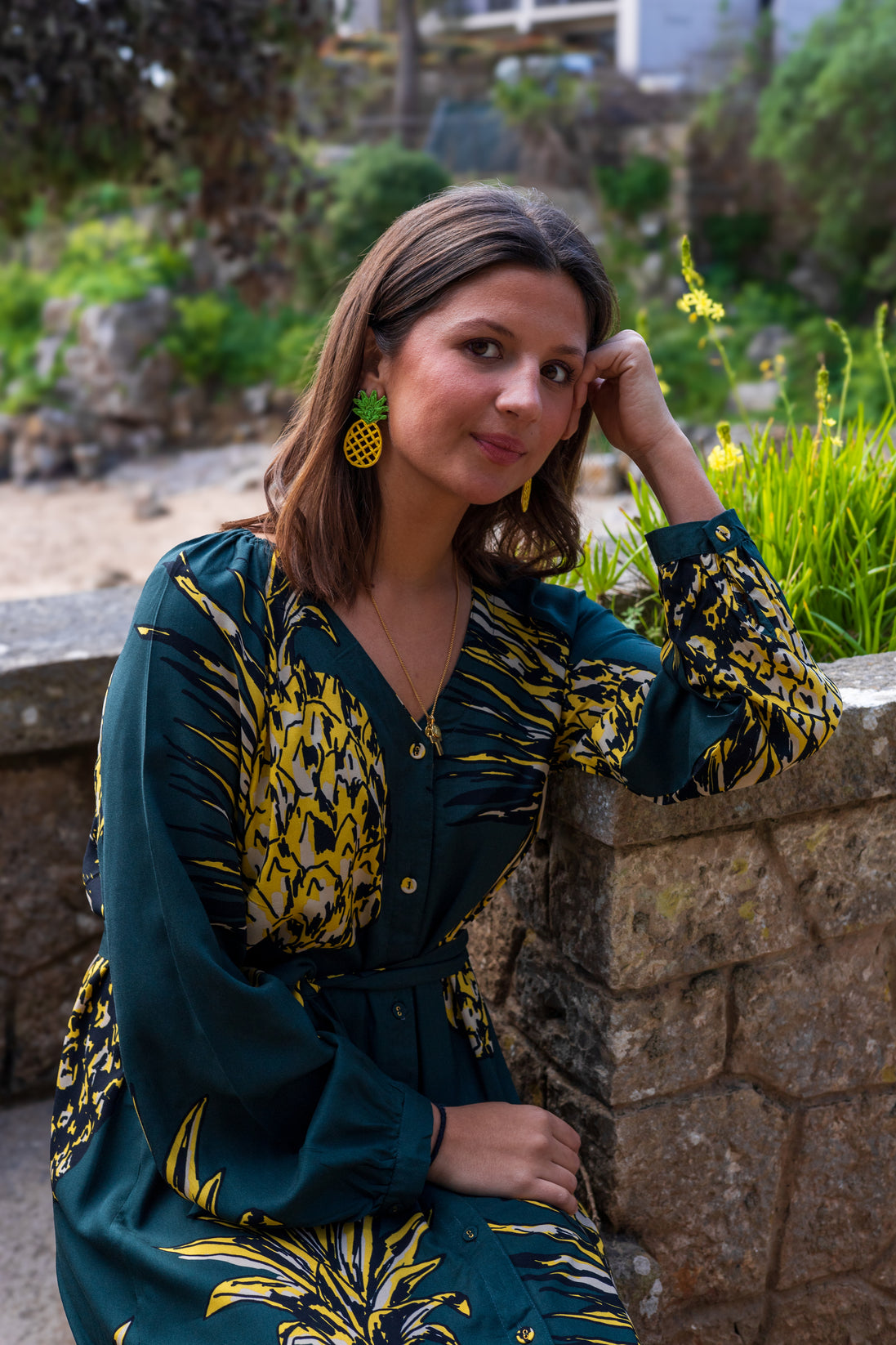 Pineapple Belted Dress