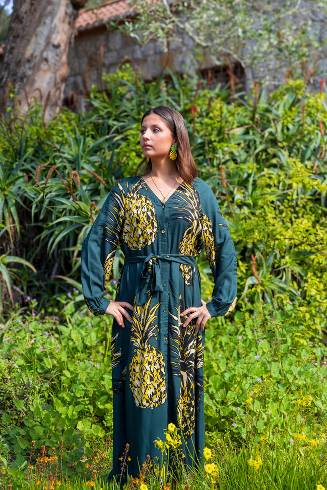 Pineapple Belted Dress