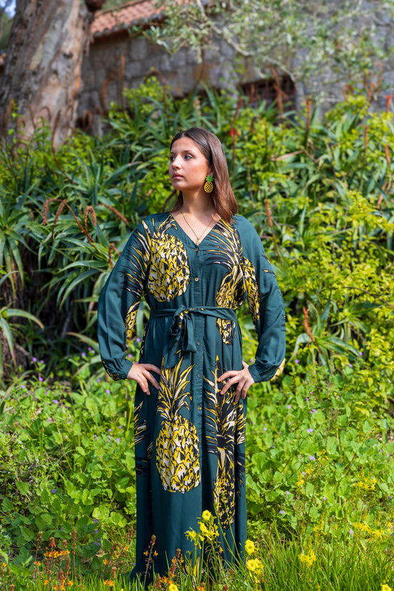 Pineapple Belted Dress