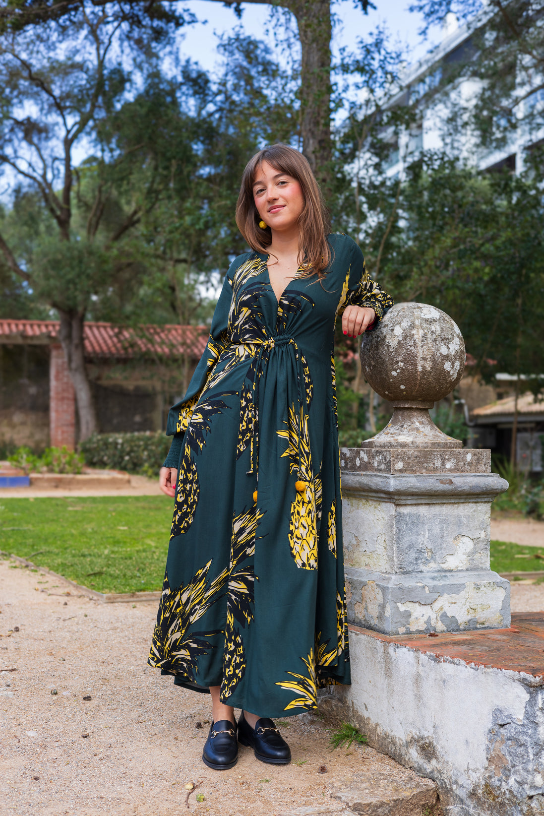 Pineapple Long Sleeve Dress