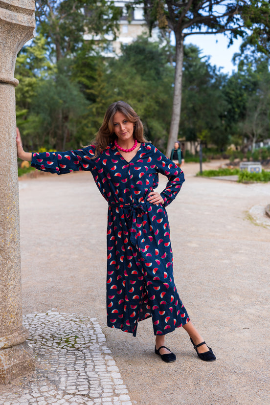 Belted Watermelon Dress
