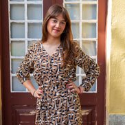 Feathers Belted Dress