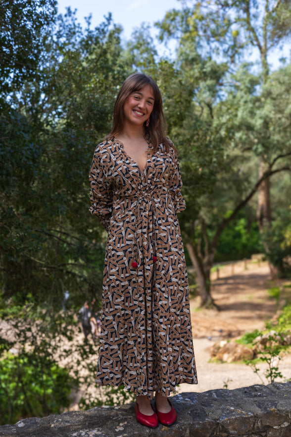 Feathers Long Sleeve Dress