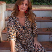 Feathers Short Sleeve Dress