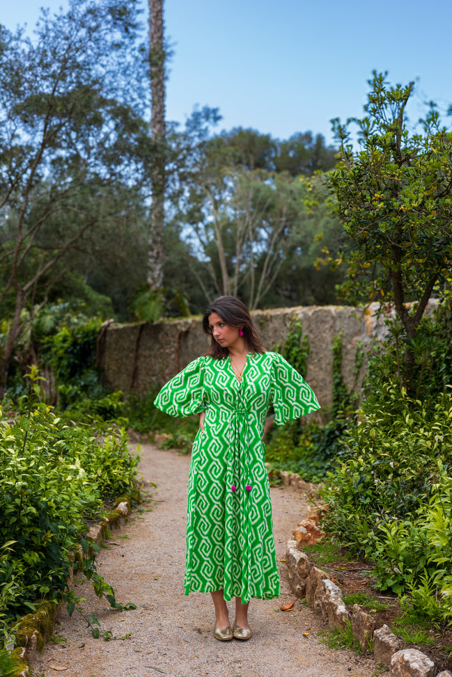 Green Short Sleeve Dress