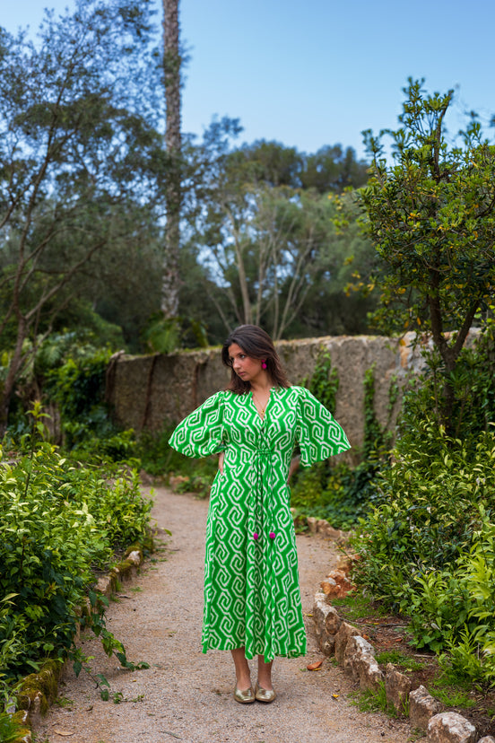 Green Short Sleeve Dress