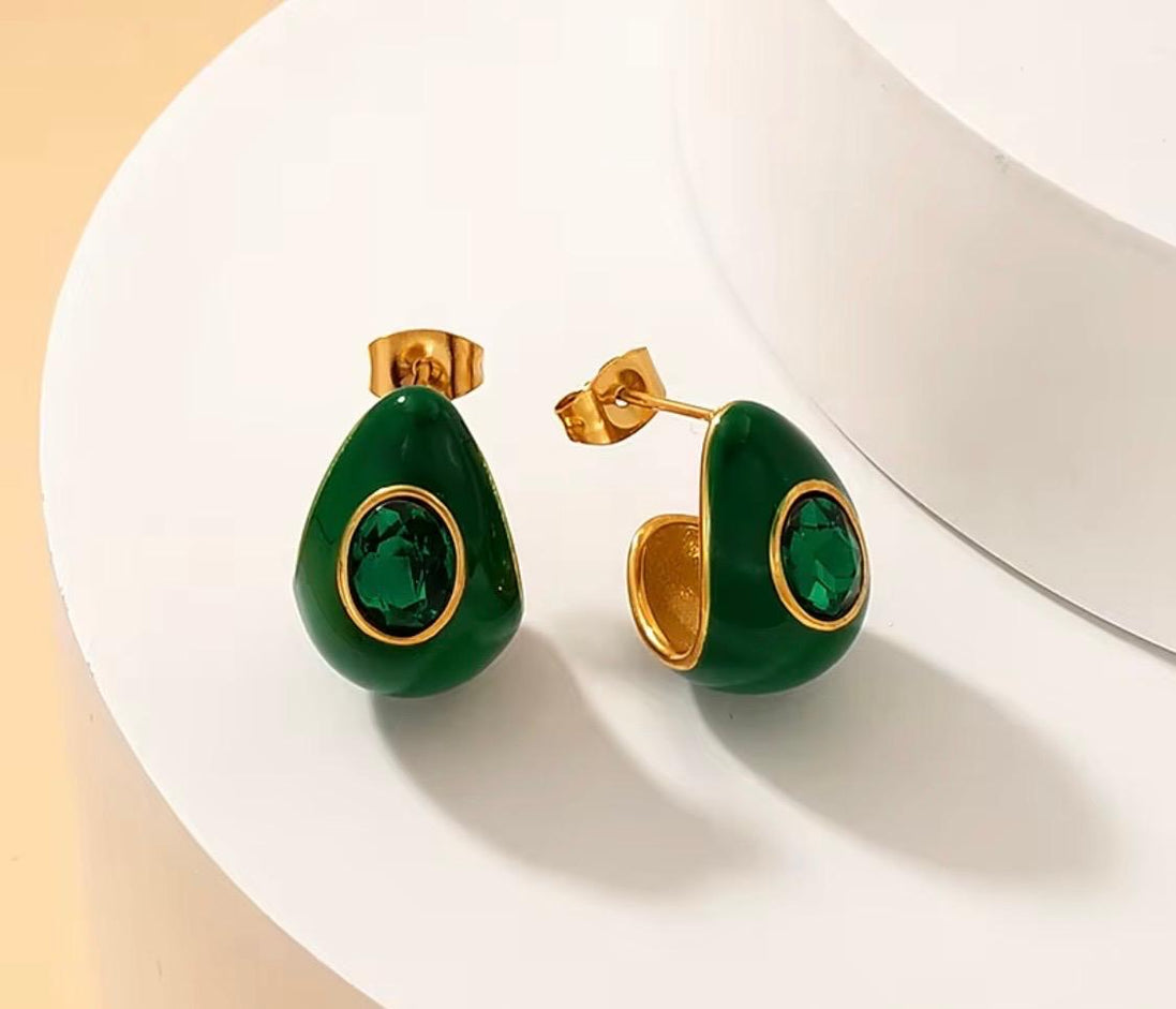 Waterdrop Enamel Earrings