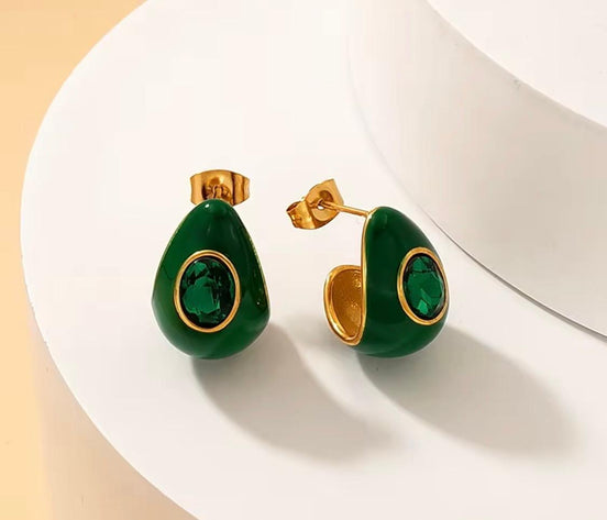 Waterdrop Enamel Earrings