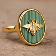 Natural Stone Bee Ring