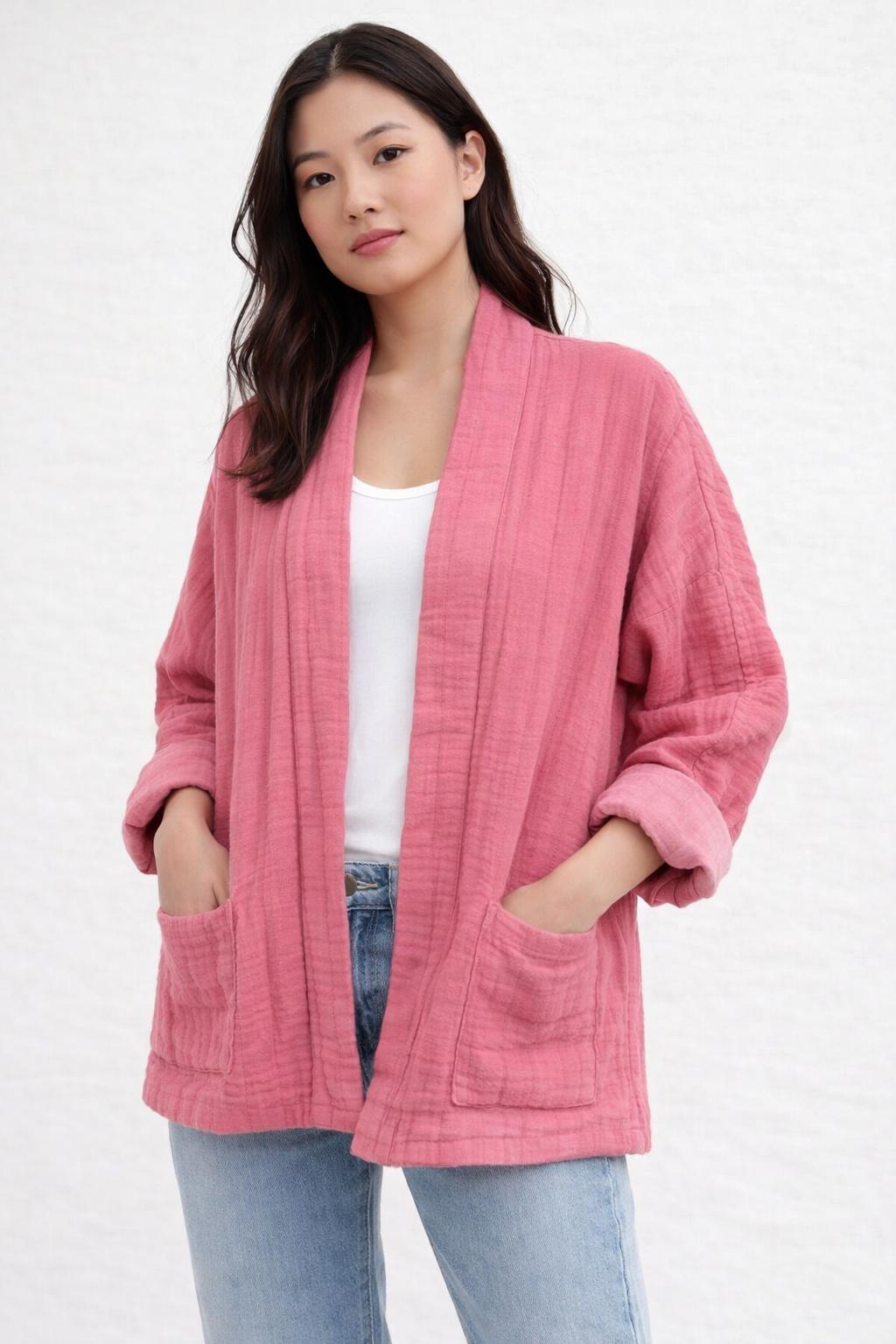 Quilted Jacket in Cotton Gauze