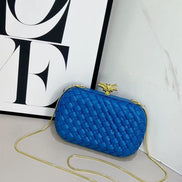 Woven Leather Hard Clutch